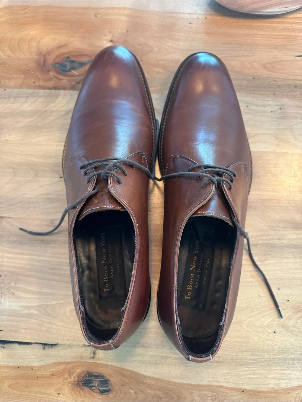 To Boot Men's Berry Tan Leather Dress Shoe